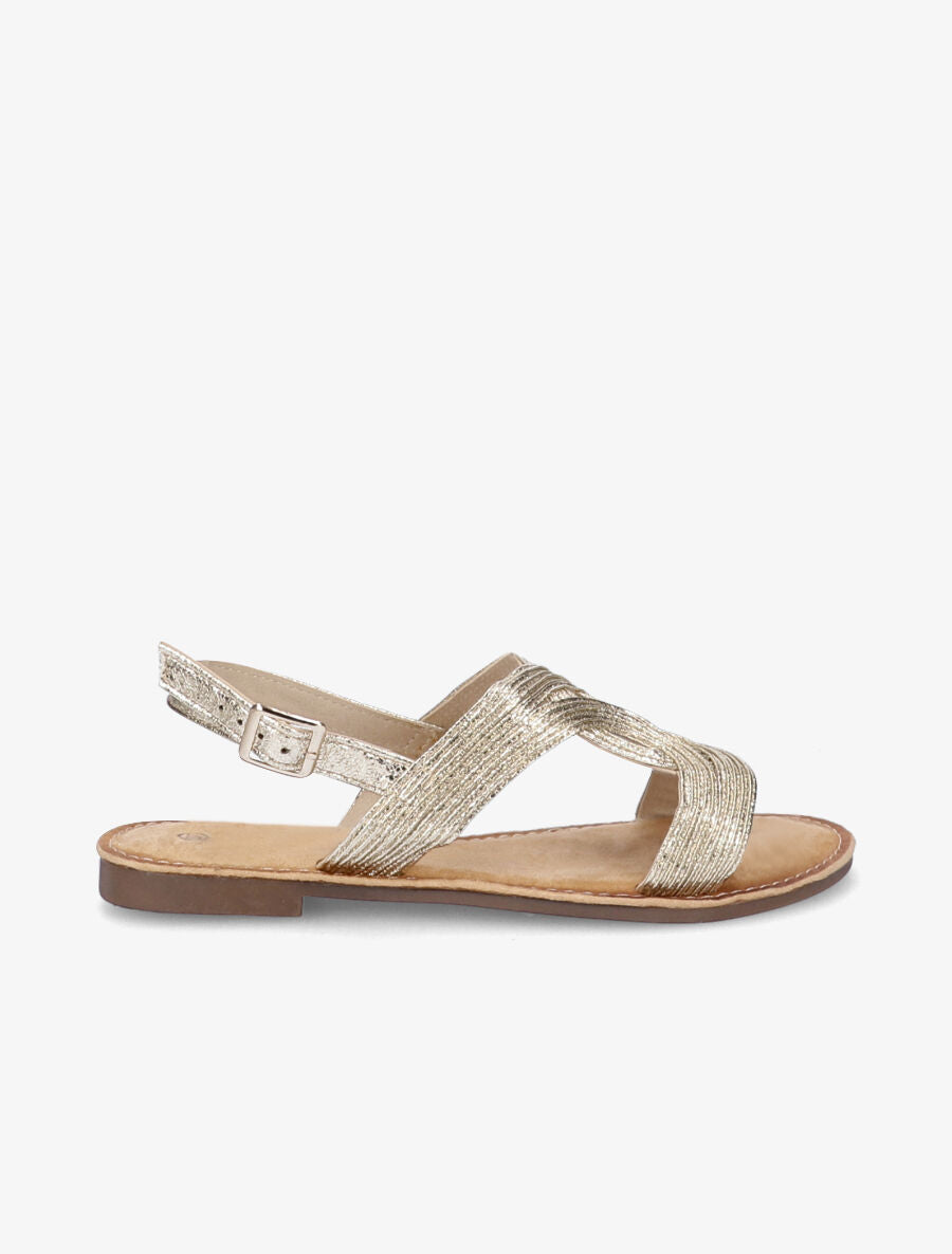 Nu-pieds à ganses entrelacées - Or - 2