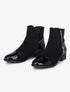 Bottines bimatière à zip stylisé - Noir - 1