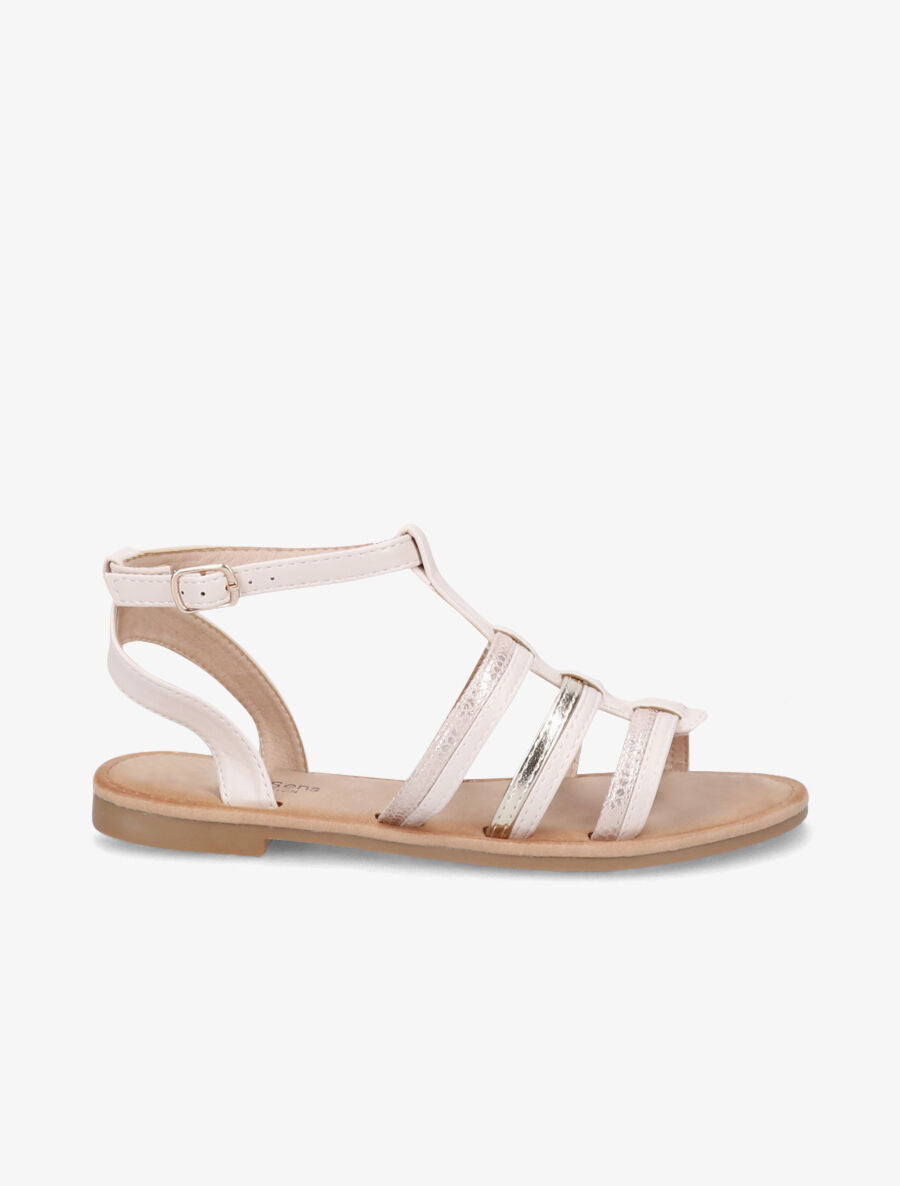 Nu-pieds à brides stylisées - Beige - 2