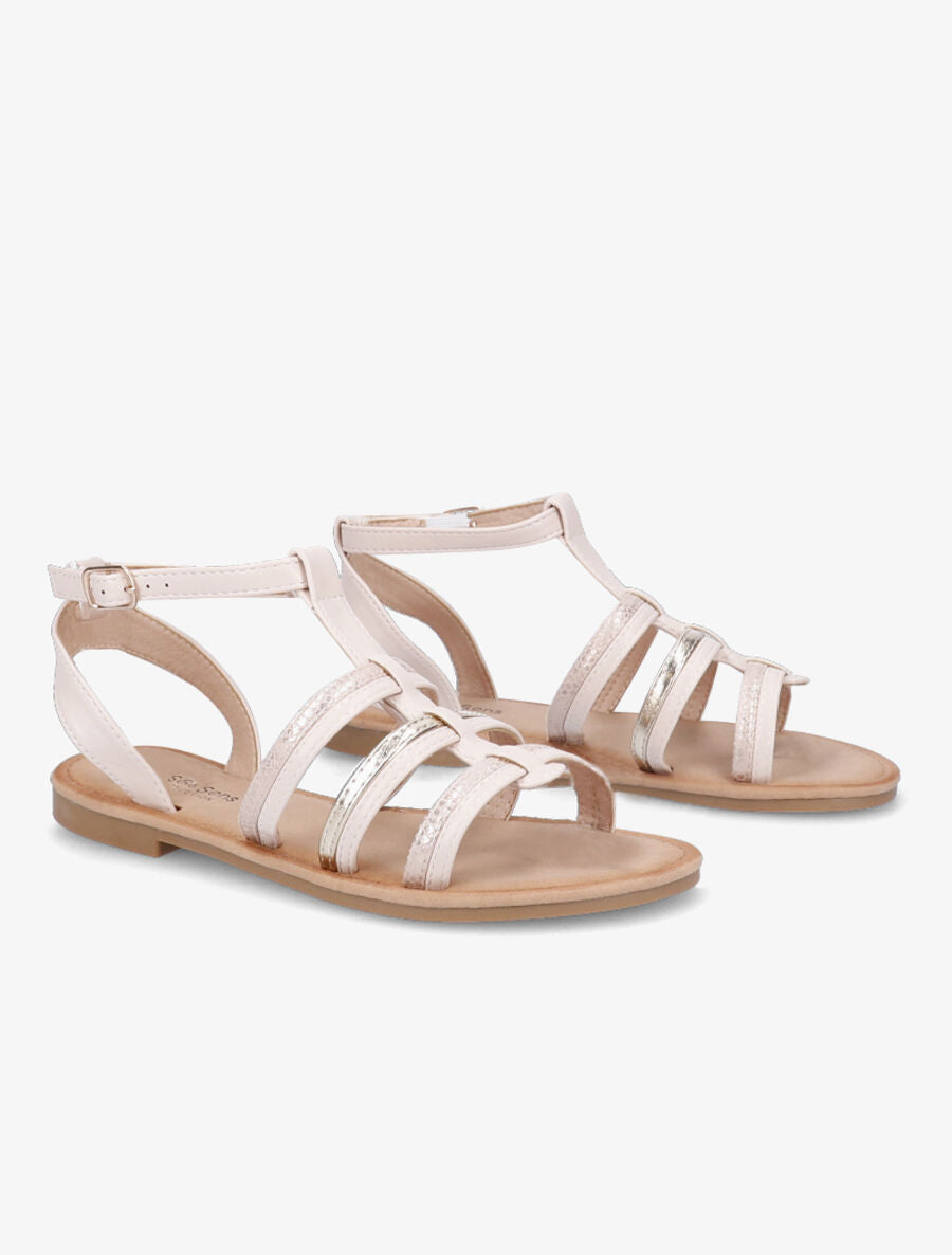 Nu-pieds à brides stylisées - Beige - 4