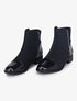 Bottines bimatière à zip stylisé - Marine - 5