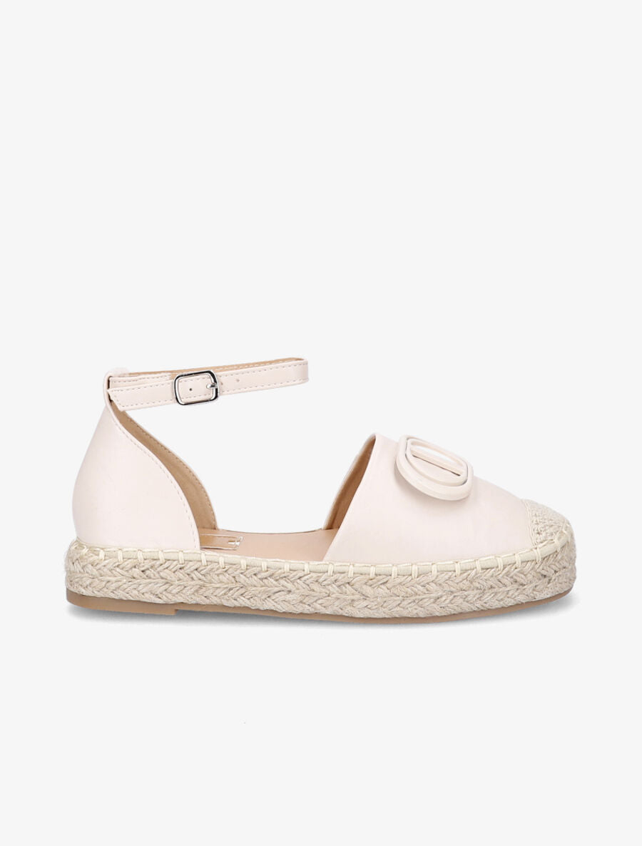 Espadrilles en simili à plateforme - Beige - 1
