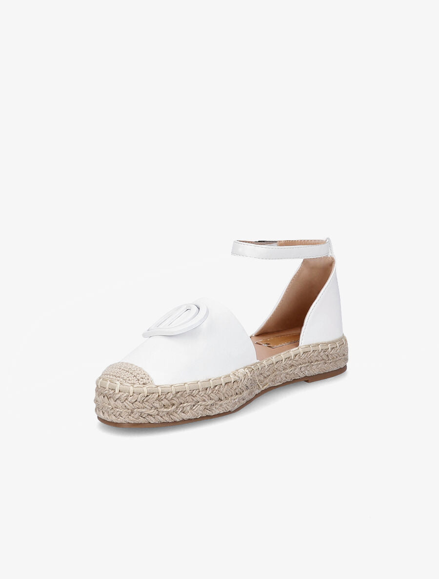 Espadrilles en simili à plateforme - Blanc - 3