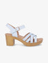 Sandales à talons et brides croisées en suédine - Bleu clair - 5