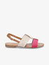 Nu-pieds bi-matière à détail doré - Fushia - 5