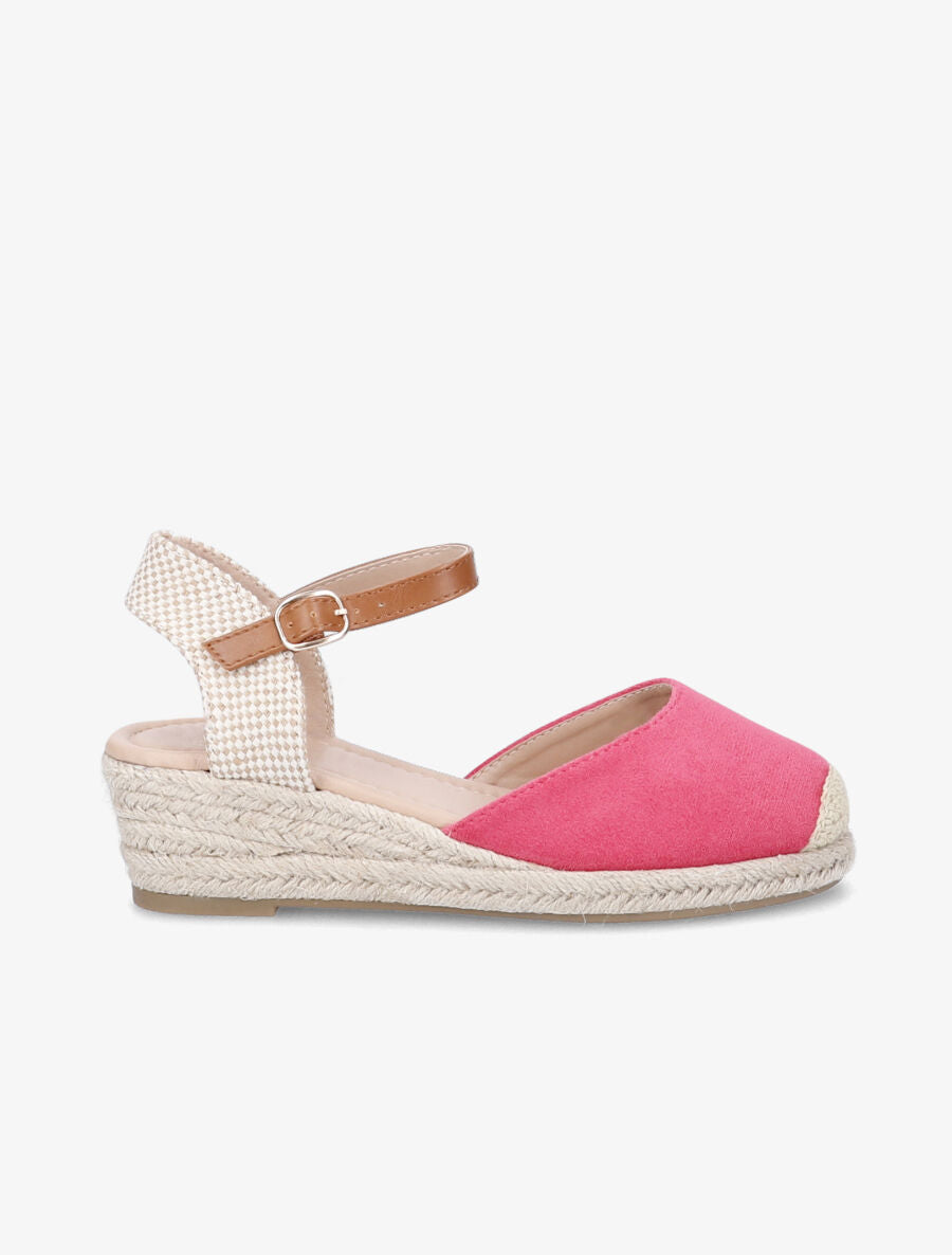 Espadrilles compensées en suédine - Fushia - 1