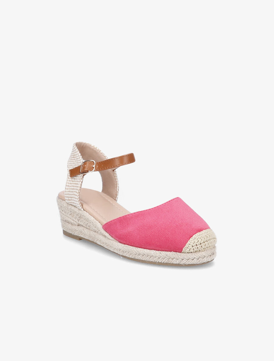 Espadrilles compensées en suédine - Fushia - 2