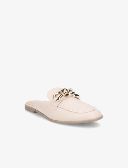 Mules style mocassin à chaîne - Beige - 2
