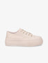Tennis en suédine à semelles plateformes - Beige - 1