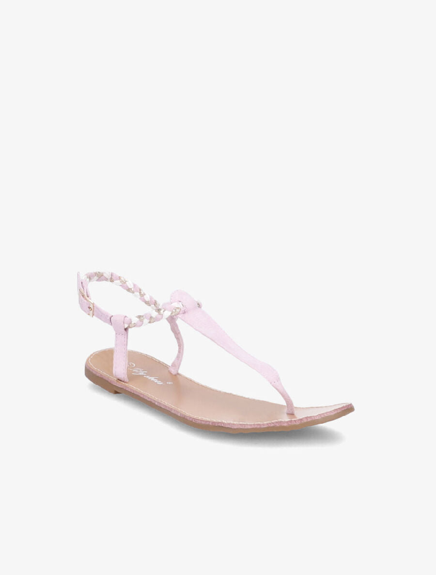 Nu-pieds en simili à bride tressée irisée - Lilas - 5