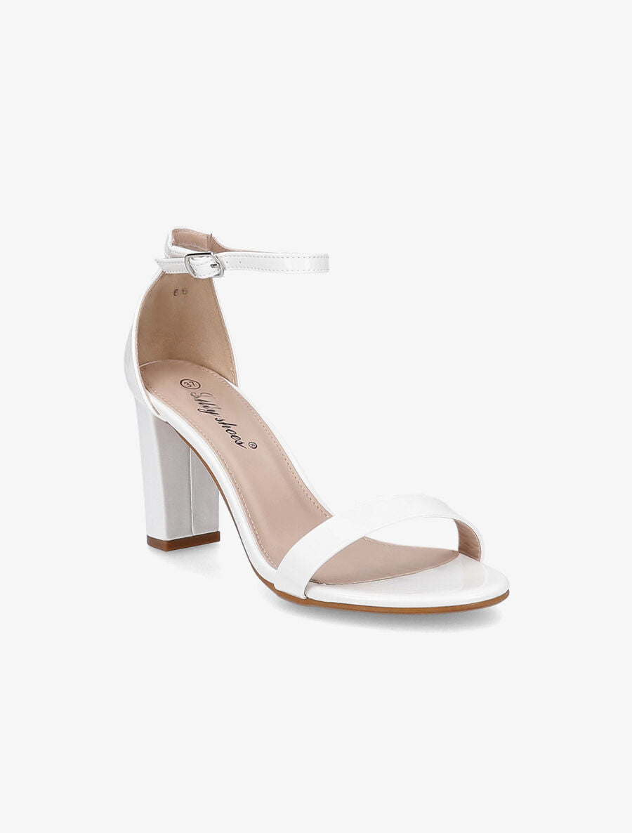 Sandales à bride et talons vernis - Blanc - 2