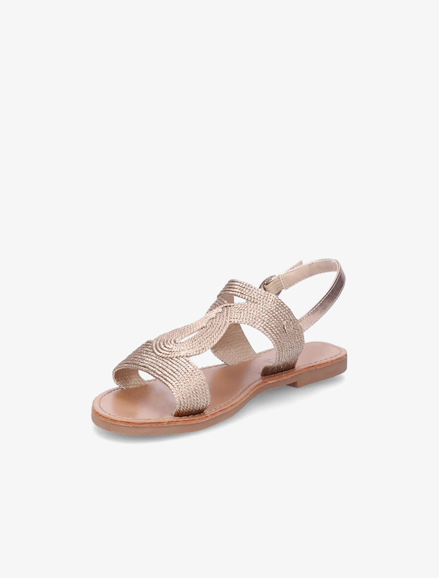Nu-pieds à ganses entrelacées et texturées - Champagne - 3