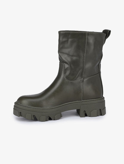 Boots montantes à semelles crantées - Kaki - 3