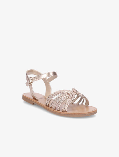 Nu-pieds à ganses tressées entrelacées - Champagne - 1