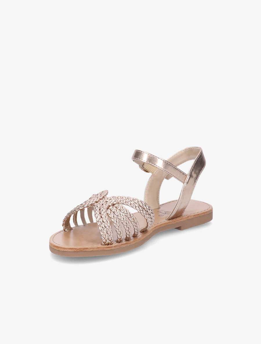Nu-pieds à ganses tressées entrelacées - Champagne - 3