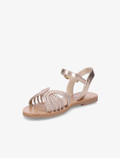 Nu-pieds à ganses tressées entrelacées - Champagne - 3