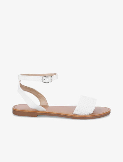Nu-pieds à ganses tressées effet osier - Blanc - 2