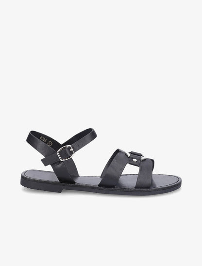 Nu-pieds à ganses stylisées - Noir - 3