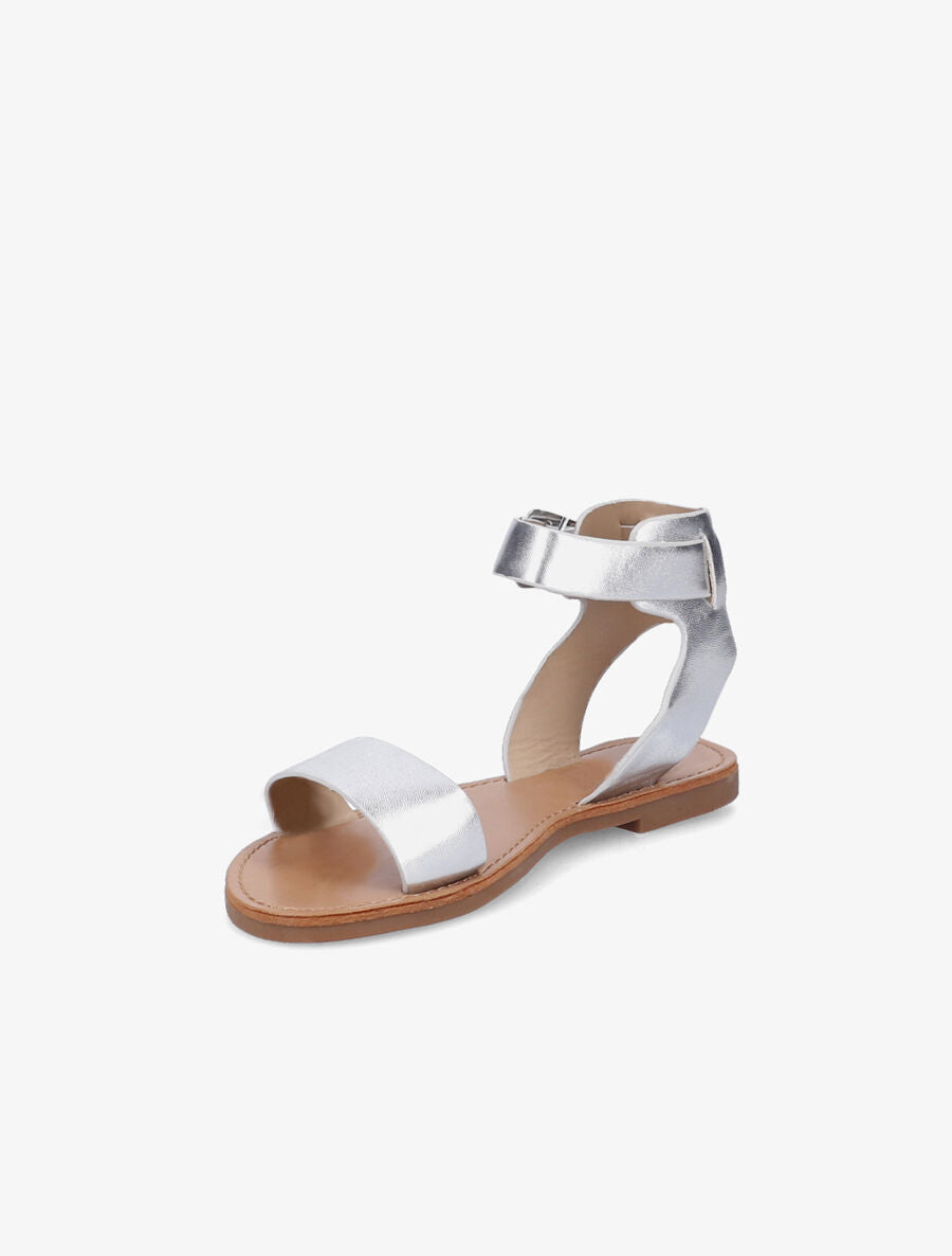 Nu-pieds basiques en simili - Argent - 3