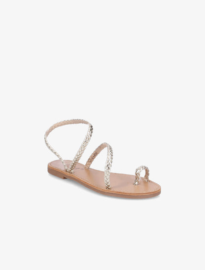 Nu-pieds en simili tressé - Or - 5