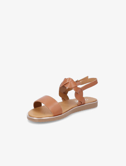 Nu-pieds en simili à bride tressée - Camel - 3