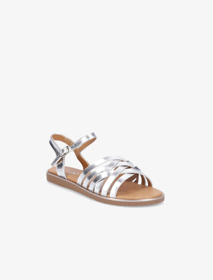 Nu-pieds à ganses croisées stylisées - Argent - 5
