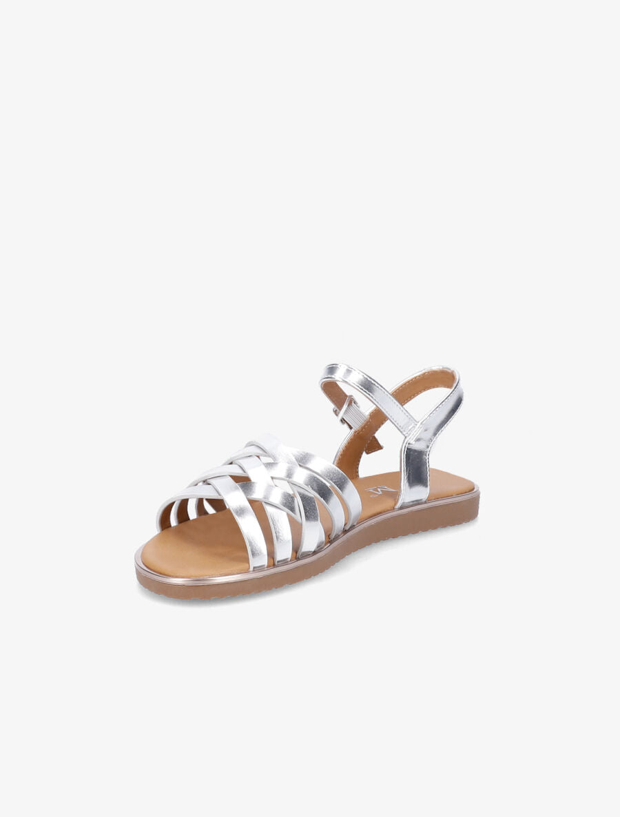 Nu-pieds à ganses croisées stylisées - Argent - 3