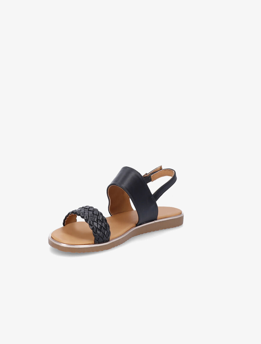 Nu-pieds à ganse tressée - Noir - 3