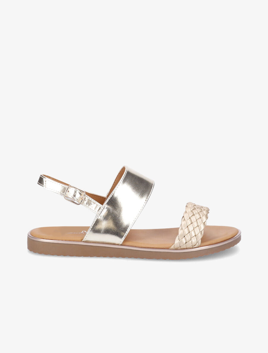 Nu-pieds à ganse tressée - Or - 2