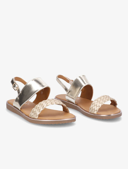 Nu-pieds à ganse tressée - Or - 4