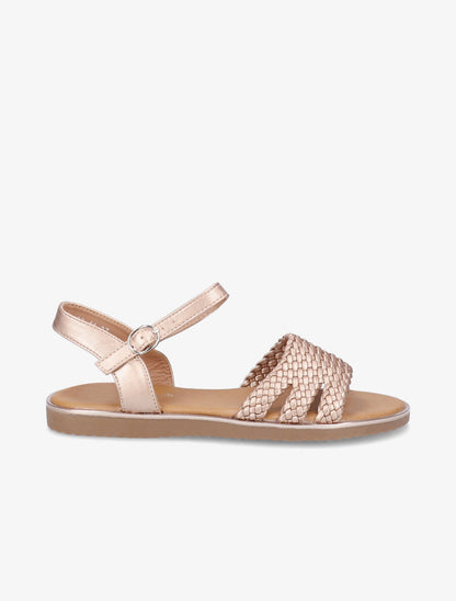 Sandales en simili tressé - Rose gold - 2