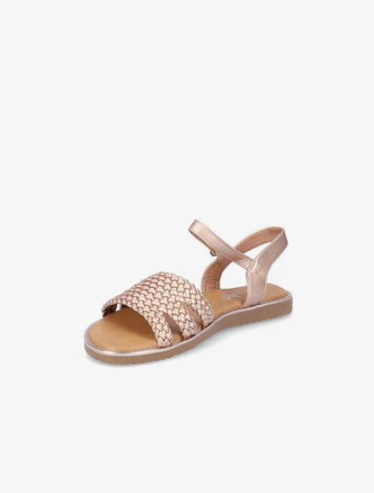 Sandales en simili tressé - Rose gold - 3
