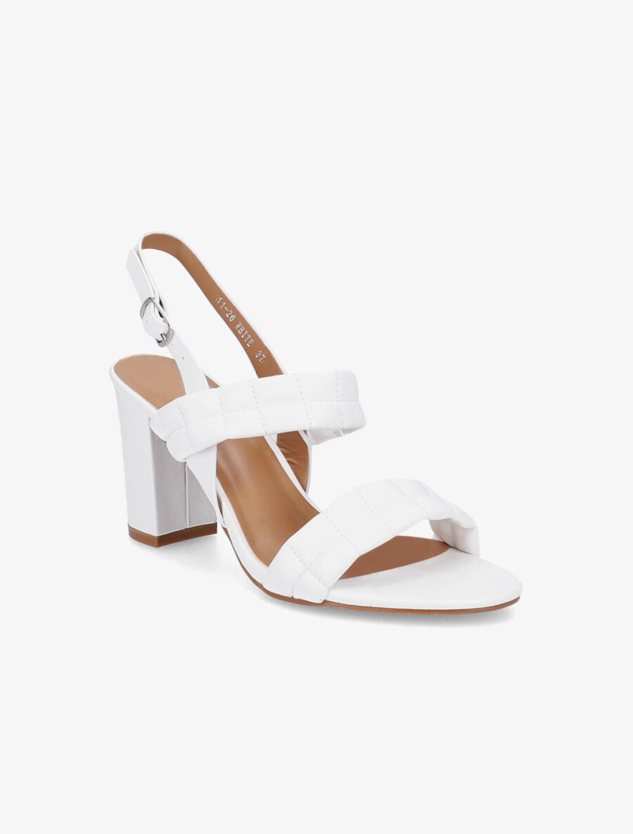 Sandales matelassées à talons - Blanc - 2