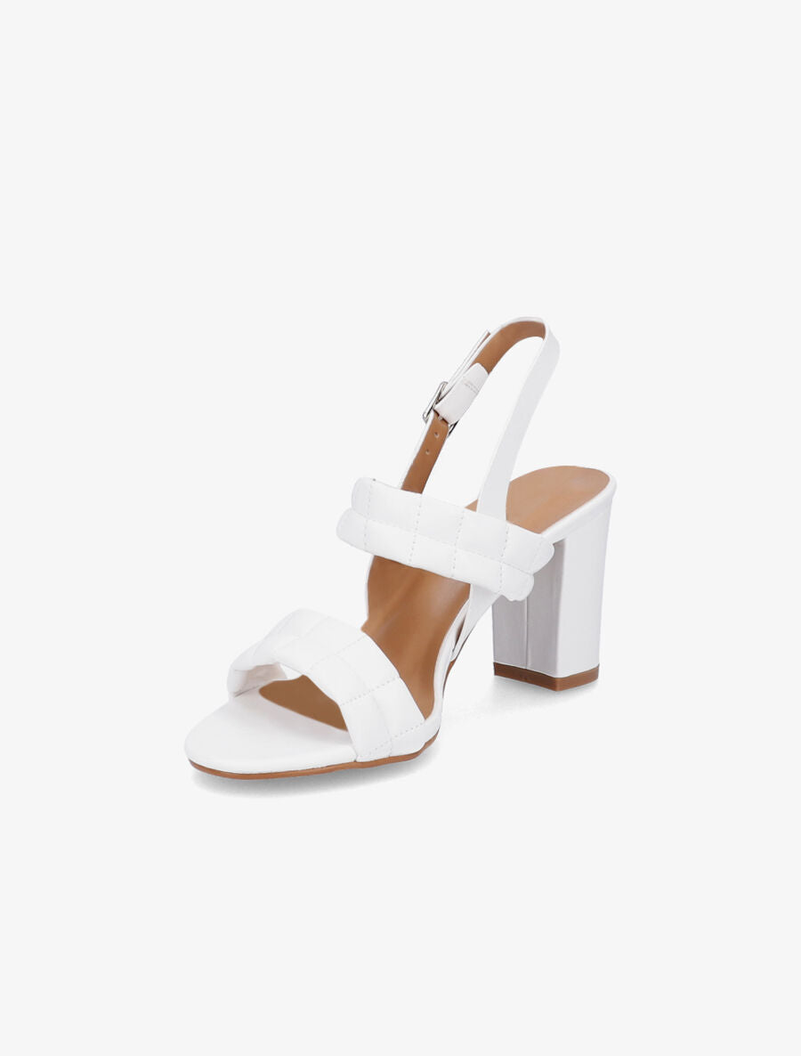 Sandales matelassées à talons - Blanc - 3