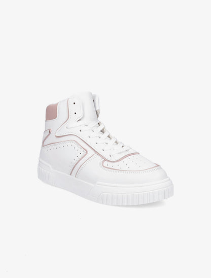 Baskets montantes en simili - Rose - 2