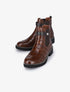 Bottines effet croco à détail billes - Camel - 5
