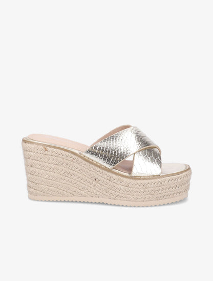 Mules compensées effet python - Or - 1