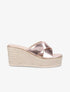 Mules compensées effet python - Rose gold - 1