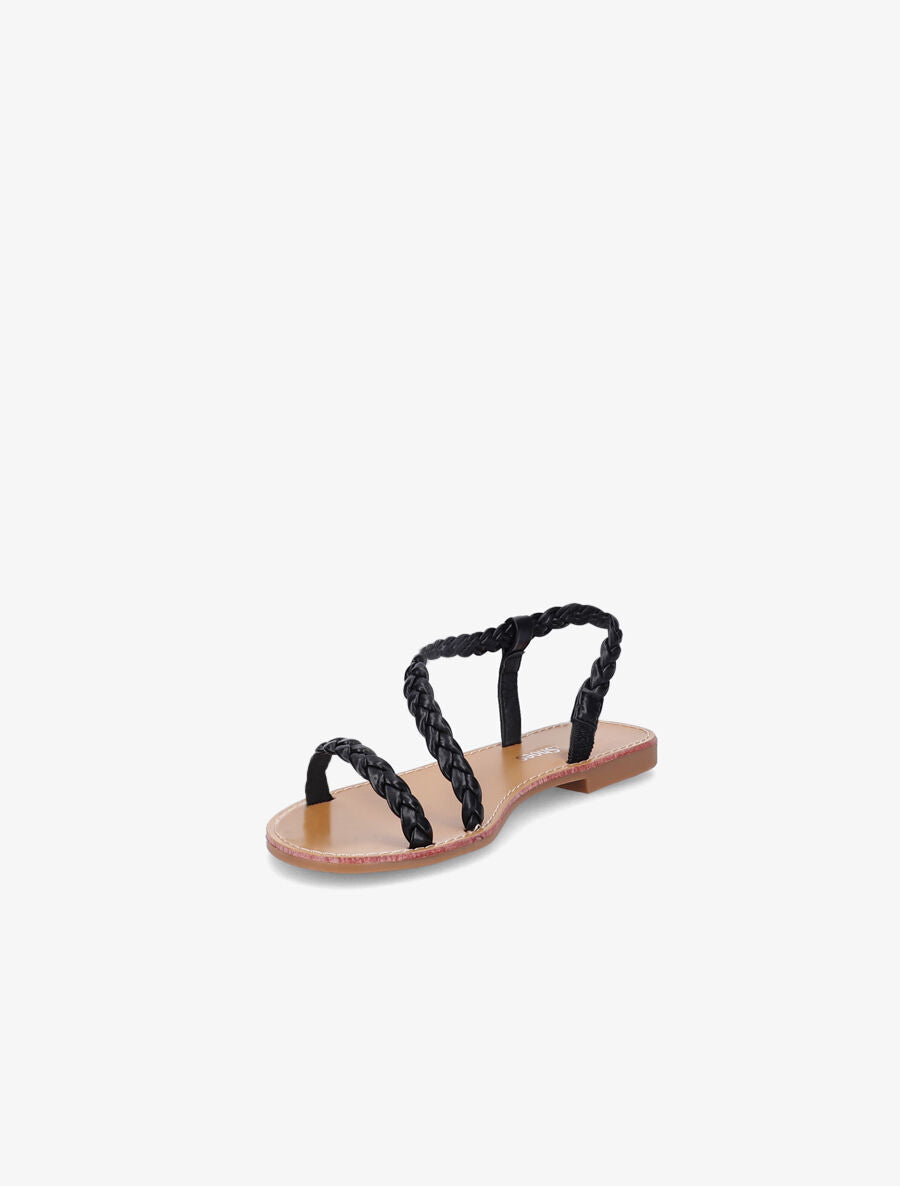 Nu-pieds en simili tressés - Noir - 3