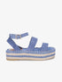 Nu-pieds en suédine à double ganses - Bleu - 1