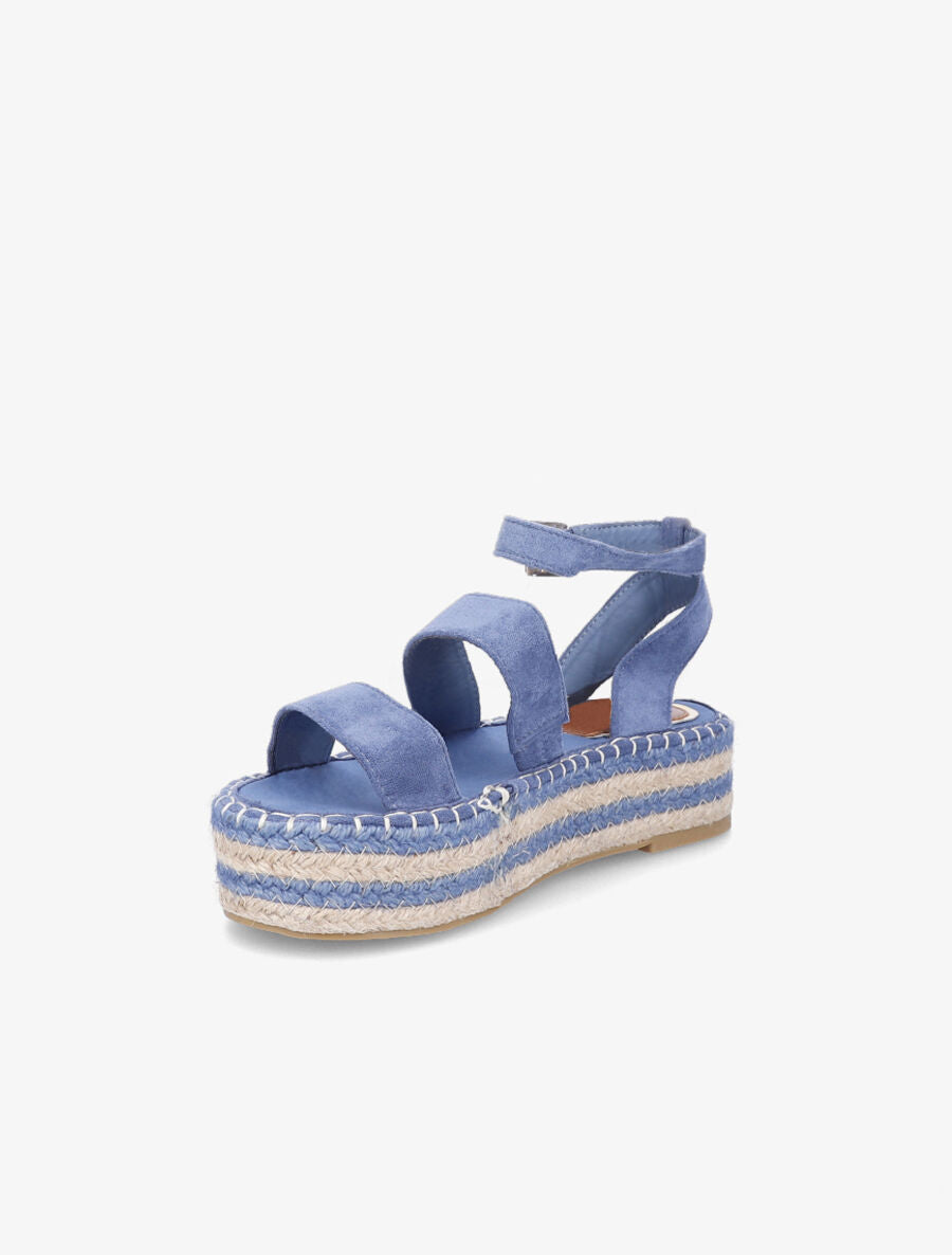 Nu-pieds en suédine à double ganses - Bleu - 3