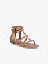 Nu-pieds style spartiates cloutés avec pampilles - Camel - 5
