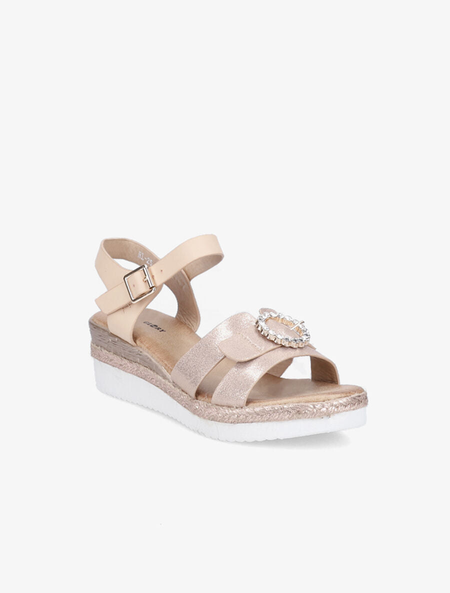 Nu-pieds en simili à ganses ornées d&