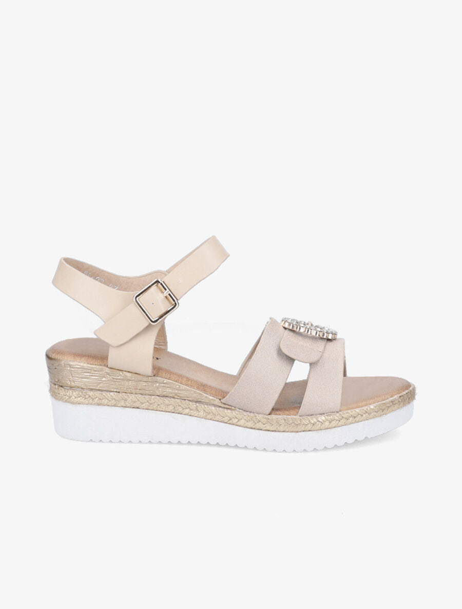 Nu-pieds en simili à ganses ornées d&