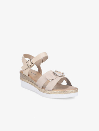 Nu-pieds en simili à ganses ornées d&