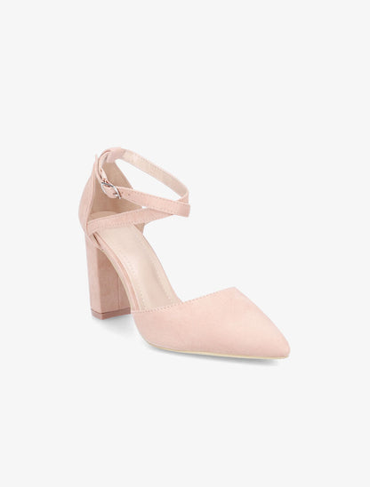 Sandales en suédine à brides croisées - Rose - 2