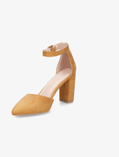 Sandales pointues en suédine - Camel - 3