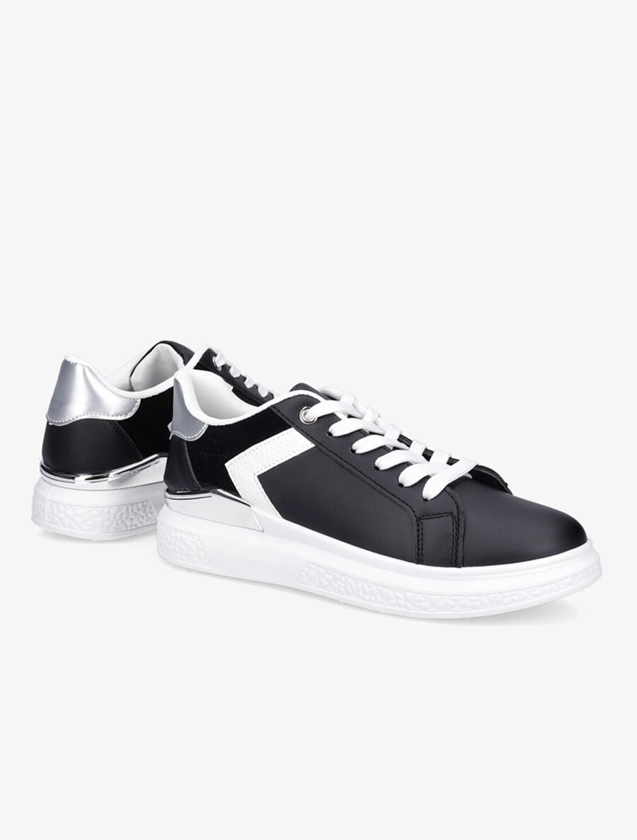 Sneakers à détail métallique - Noir - 4