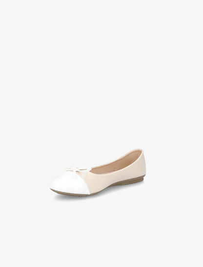 Ballerines en simil à détail nœud - Blanc - 3