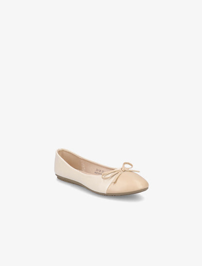 Ballerines en simil à détail nœud - Nude - 2